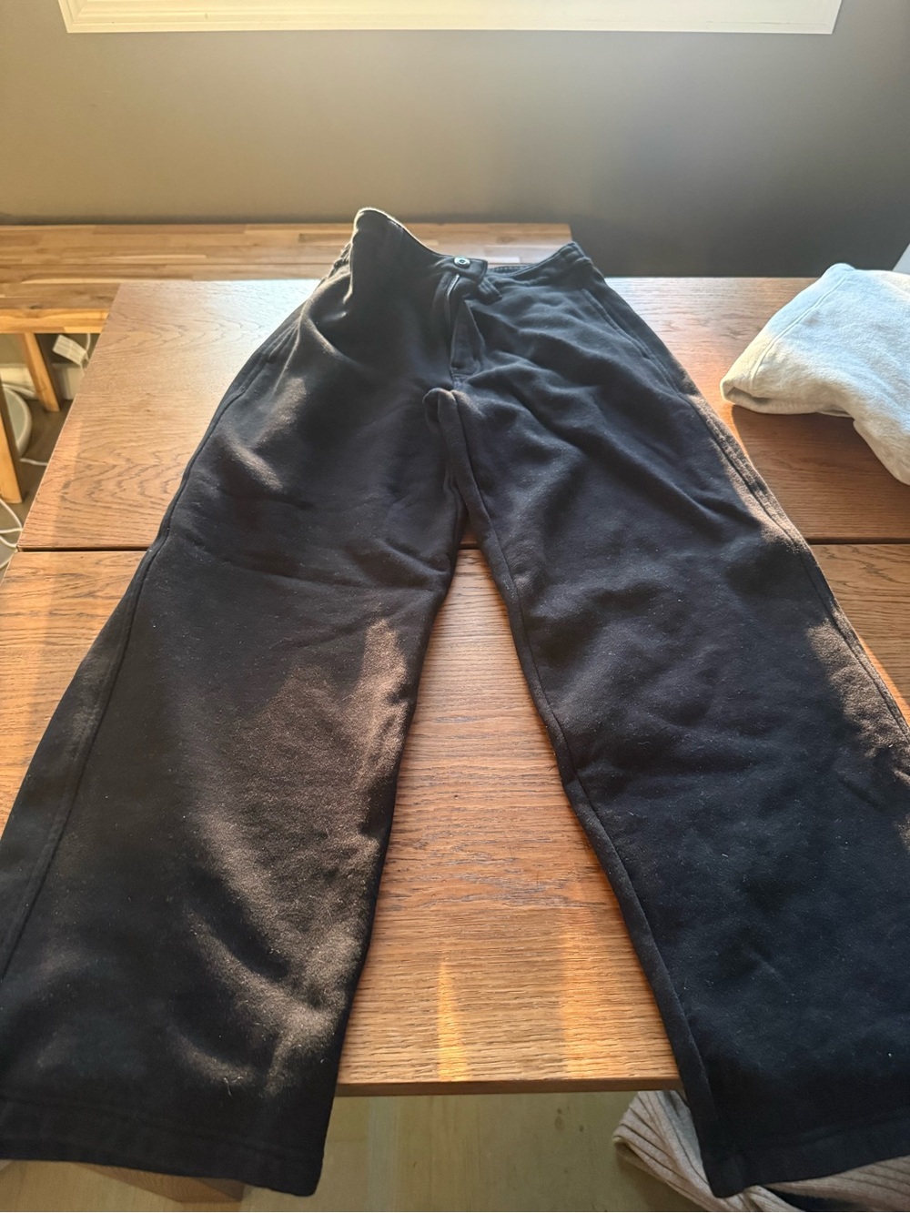 Aritzia - TNA fleece Black Wide-Leg Pants